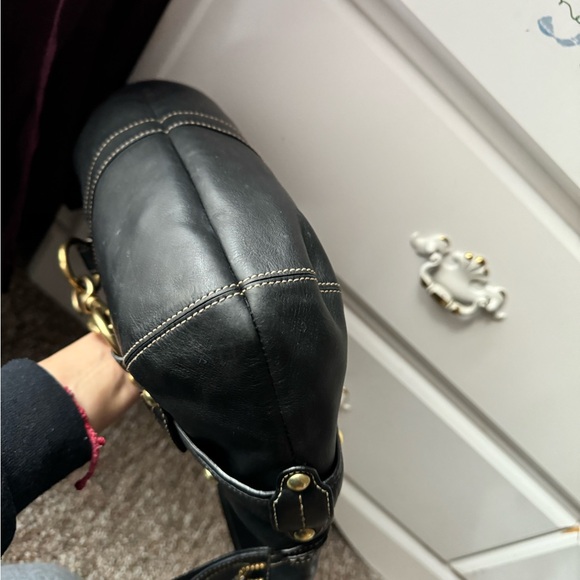 Coach Black Leather Hampton Ergo Shoulder Bag - Picture 9 of 15